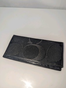 Coach signature jacquard canvas check wallet