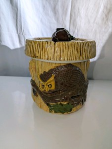 Vintage ceramic owl cookie jar