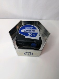 NIB Kobalt Power Blade 30-ft Magnetic Tip Tape Measure, missing top of box