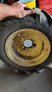 small tractor tire and wheel