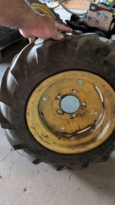 small tractor wheel with tire