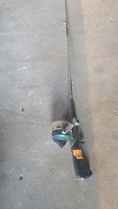Black Fiberglass rod with reel