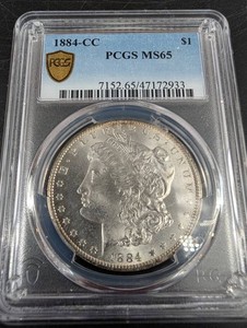 1884-CC Morgan Silver Dollar PCGS MS65