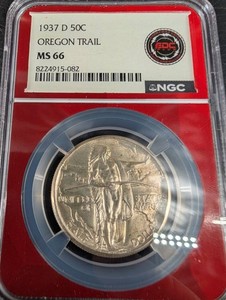 1937-D Oregon Trail 50C NGC MS 66
