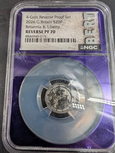 2026 Great Britain S2OP 4-Coin Reverse Proof Set, NGC PF 70