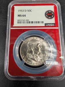 1953-D NGC MS 64 Franklin Half Dollar