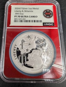 2024 P Silver 1 oz Liberty & Britannia Medal PF70 NGC