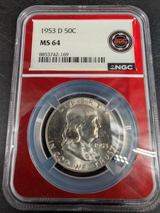 1953-D Franklin Half Dollar NGC MS 64