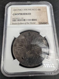 NGC 1897 Mo AM Mexico 8 Reales Chopmarked Coin