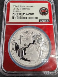 2024 P Silver 1 oz Liberty & Britannia Medal PF70 Ultra Cameo