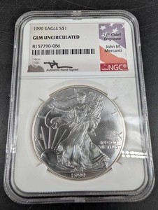 1999 American Silver Eagle $1 NGC Gem Uncirculated