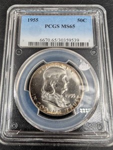 1955 Franklin Half Dollar PCGS MS65