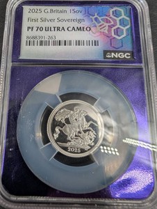 2025 Great Britain First Silver Sovereign NGC PF 70 Ultra Cameo