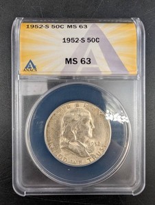 1952-S 50C MS 63 ANACS Coin