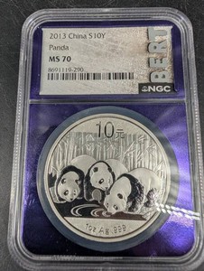 2013 China 10 Yuan Silver Panda Coin - NGC MS 70