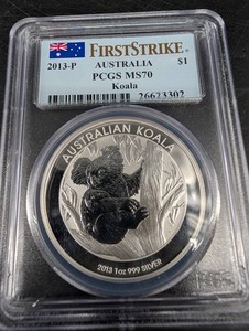 2013-P Australia $1 Koala PCGS MS70 1 Oz Silver