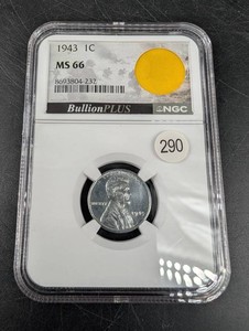 1943 Lincoln Cent NGC MS 66