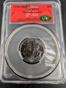 CAC MS64 1776-2026-D 25C Mayflower Compact Quarter