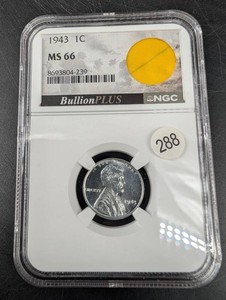 1943 Lincoln Cent NGC MS 66