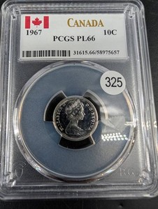 1967 Canada 10 Cents PCGS PL66