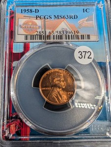 1958-D Lincoln Cent PCGS MS63RD
