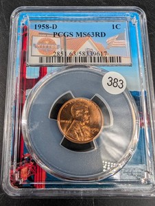 1958-D Lincoln Cent PCGS MS63RD