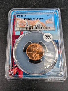 1958-D Lincoln Cent PCGS MS64RD