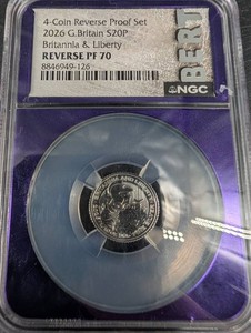 NGC 2026 Great Britain 4-Coin Reverse Proof Set