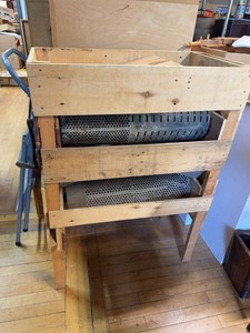 Antique Hand Crank Potato Grader Sorter Wood Metal Farm Machine