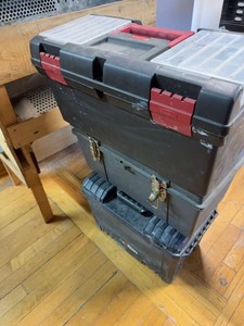 Lot of Assorted Tool Boxes Storage Cases Rubbermaid Stack-On ArtBin