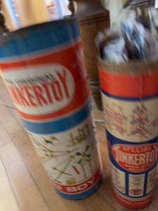 Vintage Tinkertoy Building Set & Windlass Drive Toy Tubes