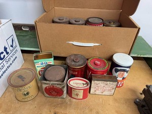 Vintage Advertising Tins Tobacco Coffee Quaker Oats Mixed Lot