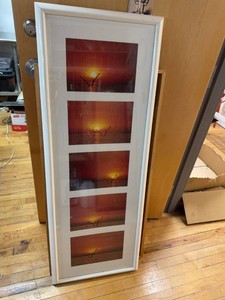 Framed Sunset Photo Collage Wall Art White Frame Coastal Decor