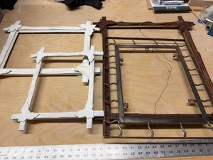 Vintage Decorative Wood Frames & Metal Display Rack Assorted Lot