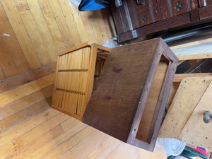 Vintage Wooden Storage Boxes Cabinet Organizer Inserts Set of 2