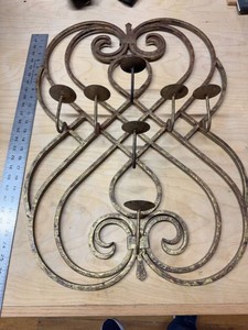 Large Scroll Metal Wall Candle Holder 7-Light Decorative Sconce