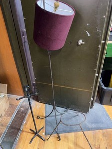 Vintage Wrought Iron Floor Lamp With Decorative Plant Stands