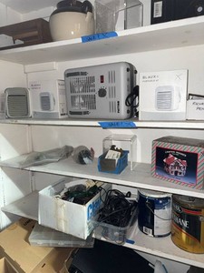 Box Lot of Assorted Electronics Household Decor & Garage Miscellaneous