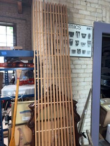 Pair of Tall Wooden Slat Panels Room Divider Trellis Screen Sections