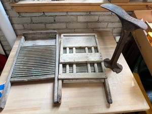 National Washboard Co. No. 801 & Cast Iron Anvil Mixed Lot