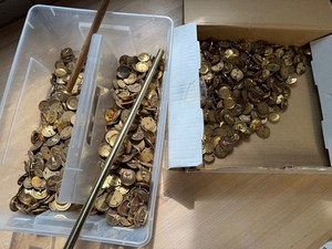 Assorted Brass Uniform Buttons With Shank Backs (Lot of 162)