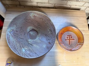 Handmade Ceramic Wall Plaques Mixed Lot (Lot of 2)