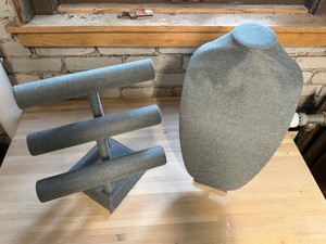 Gray Fabric Jewelry Display Stand & Necklace Bust Mixed Lot