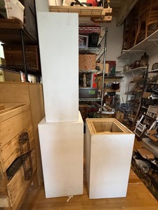 White-Painted Wooden Display Pedestals (Lot of 2)