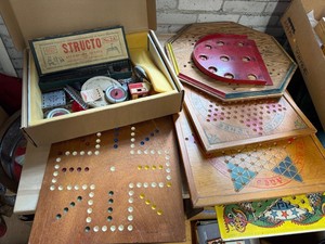 Vintage StructoErector No. 2A Construction Toys & Game Boards Mixed Lot