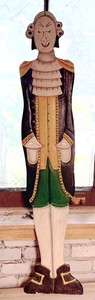 Hand-Carved Painted Wooden Soldier Figure - 47 in