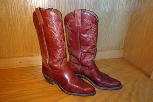 Vintage Leather Cowboy Boots - Size 9.5