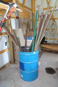 Barrel with Steel T Fence Posts