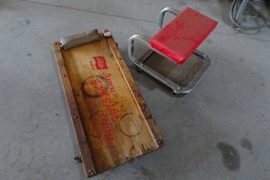 Vintage Creeper and Rolling Work Stool