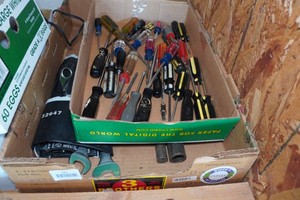 Assorted Tools - Screwdrivers, Pipe Wrenches, Combination Wrenches